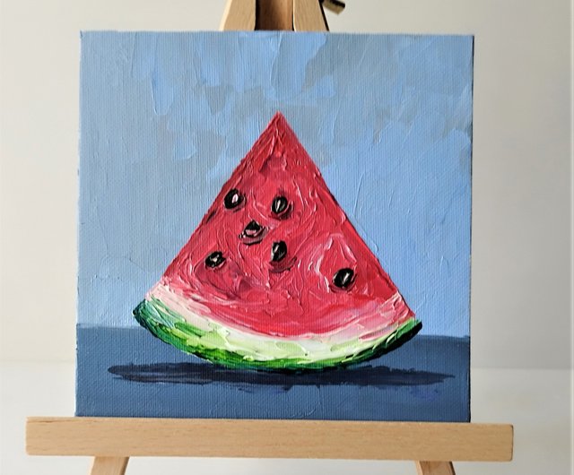 油絵 ミニ絵画【スイカ】 油絵 ミニ絵画【スイカ】 油絵 ミニ絵画【スイカ】