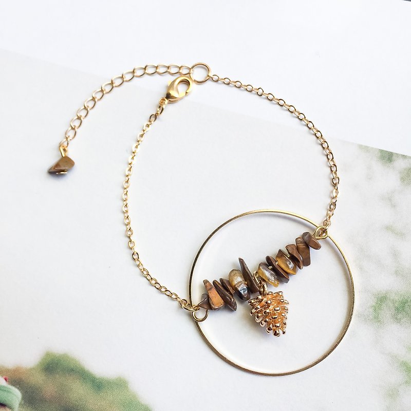 Natural circle pineapple | Forest Department | gold bracelet - Bracelets - Other Metals Gold