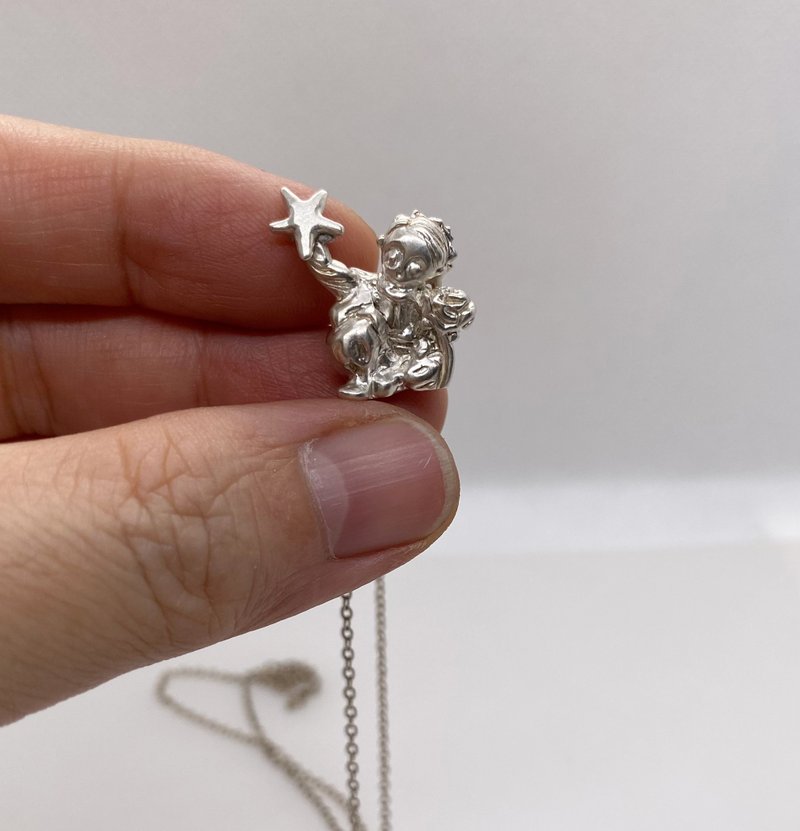 [925 Sterling Silver] The Little Prince and the Rose. Customized jewelry - สร้อยคอ - เงินแท้ 