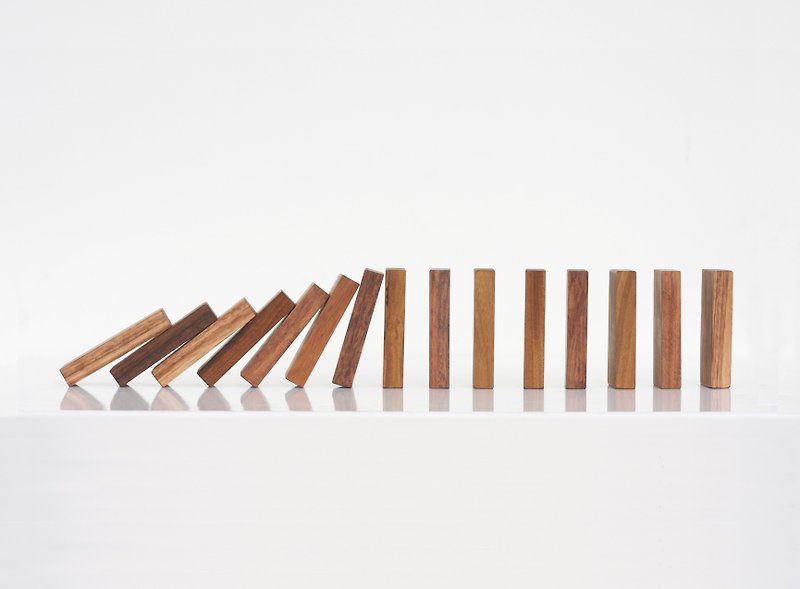 Wood Domino Blocks Set with wood box - อื่นๆ - ไม้ สีนำ้ตาล