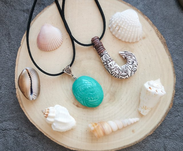 Maui Necklace / necklace heart of Te Fiti / Maui fish hook / kids jewel  Moana - Shop FRUIT STORIES Necklaces - Pinkoi
