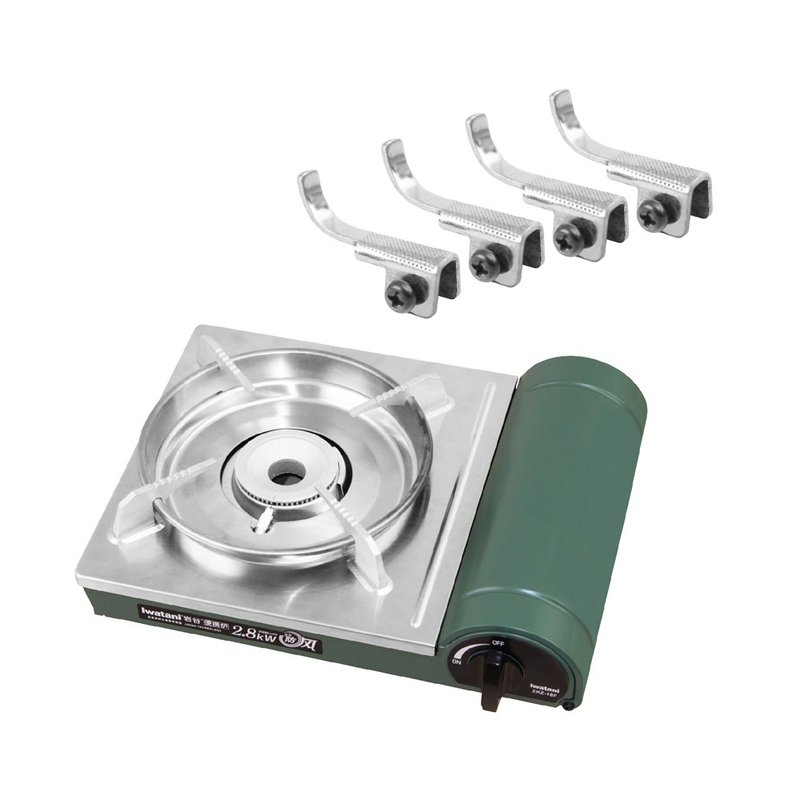 【Iwatani岩谷】綠卡高效防風型磁式瓦斯爐2.8kW-贈4入耐鏽止滑腳 - 露營用品 - 其他材質 綠色