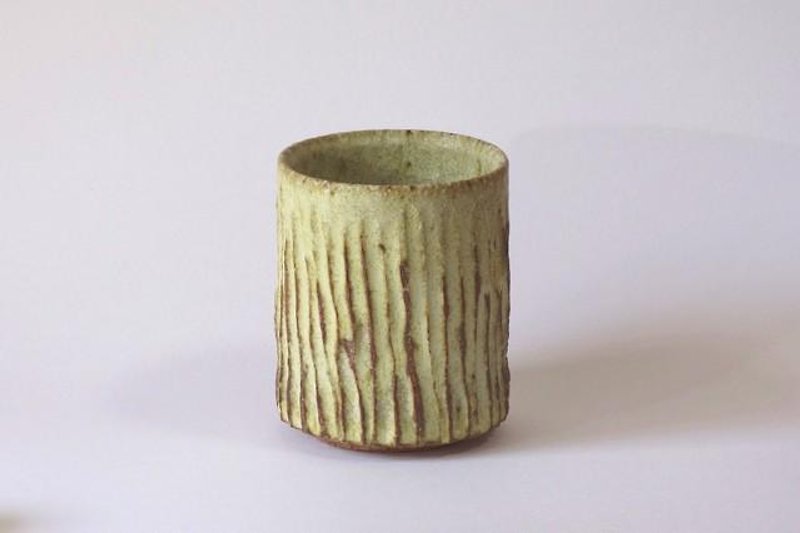 萌黄釉湯呑 - マグカップ - 陶器 