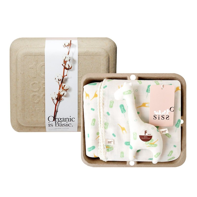 [SISSO Organic Cotton] Banana Deer Gauze Universal Towel Gift Box F - ของขวัญวันครบรอบ - ผ้าฝ้าย/ผ้าลินิน ขาว
