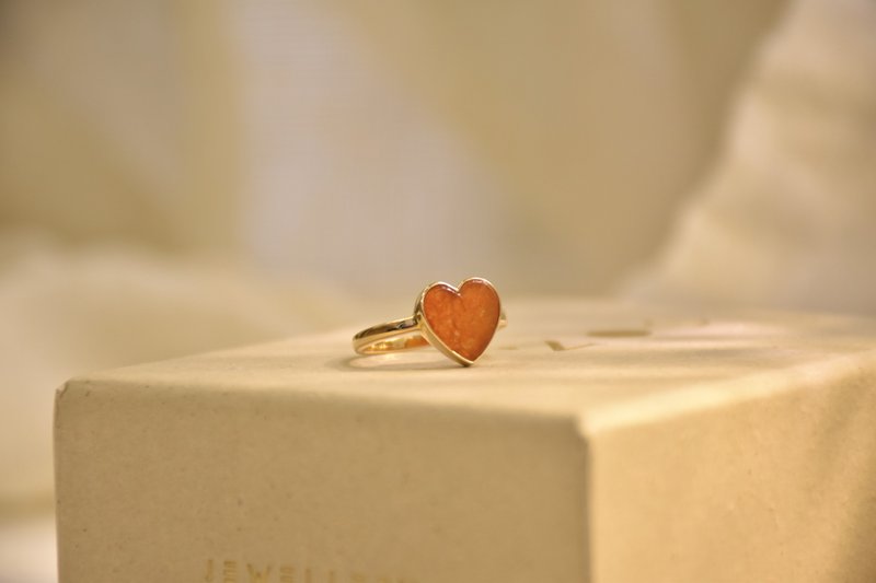 14k gold red heart jade grandma ring - General Rings - Jade Red