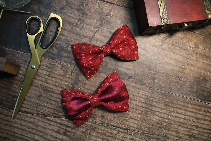 Red dot Vintage Bow Tie New Year Limited Version bow tie - Ties & Tie Clips - Cotton & Hemp Red