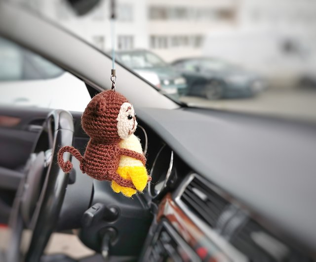 Monkey keychain, car ornament, monkey keyring plush - Shop
