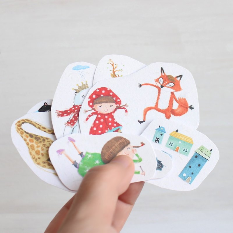 Lena & forest habitant Stickers - Stickers - Paper White