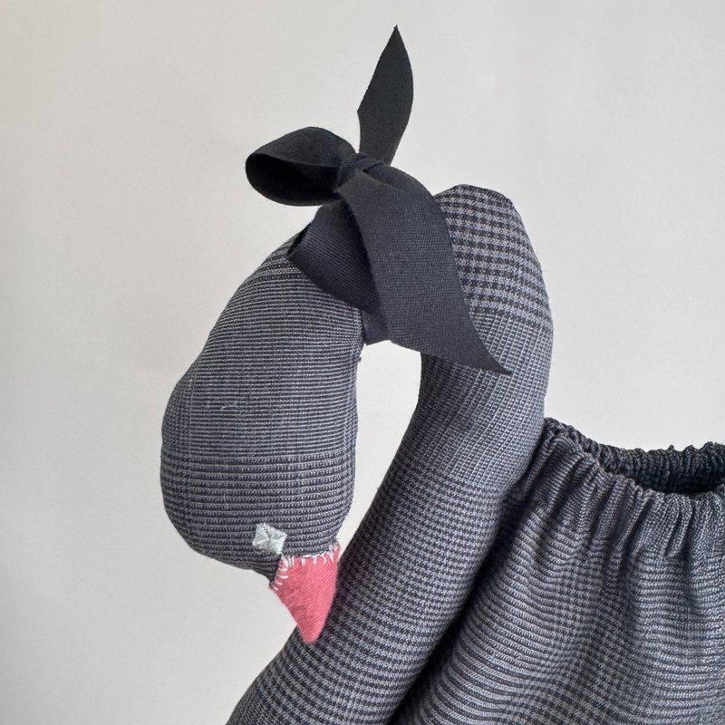 スワンハンドバッグ 　　黒鳥巾着　コットン　30日程で発送 - 手提包/手提袋 - 棉．麻 黑色