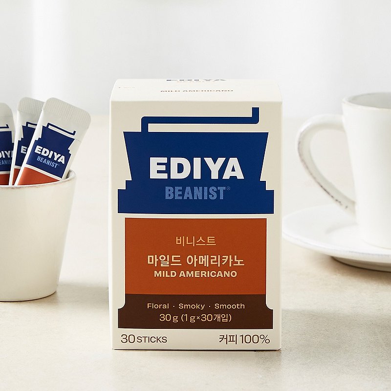 韓國 EDIYA COFFEE 中培美式 | 1g * 30 入 - 咖啡/咖啡豆 - 新鮮食材 咖啡色