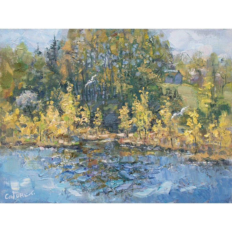 Spring Painting Birch Nature Landscape Trees Artwork Impressionism by Savenkova - 海報/掛畫/掛布 - 其他材質 多色