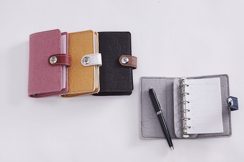 Vegetable leather A7 six-hole notebook - สมุดบันทึก/สมุดปฏิทิน - พืช/ดอกไม้ หลากหลายสี