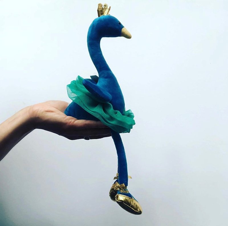 Jellycat Fancy Peacock 華麗孔雀 約34公分 - 玩偶/公仔 - 棉．麻 藍色