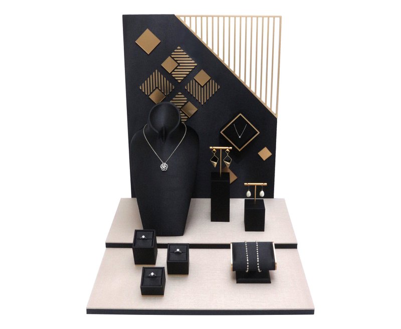 珠寶展示套組 幾何菱形 台灣設計 台灣工廠生產 - 擺飾/家飾品 - 其他材質 黑色