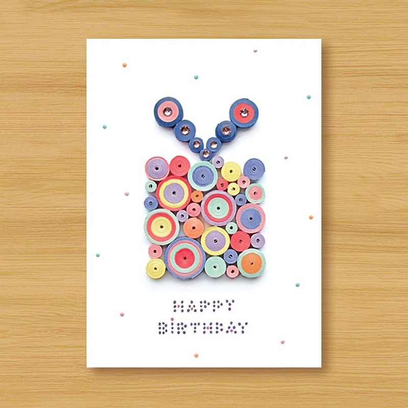 手作りロール紙のカード_かわいいリトルスワール誕生日ギフトボックス_C ...誕生日カード - カード・はがき - 紙 ピンク