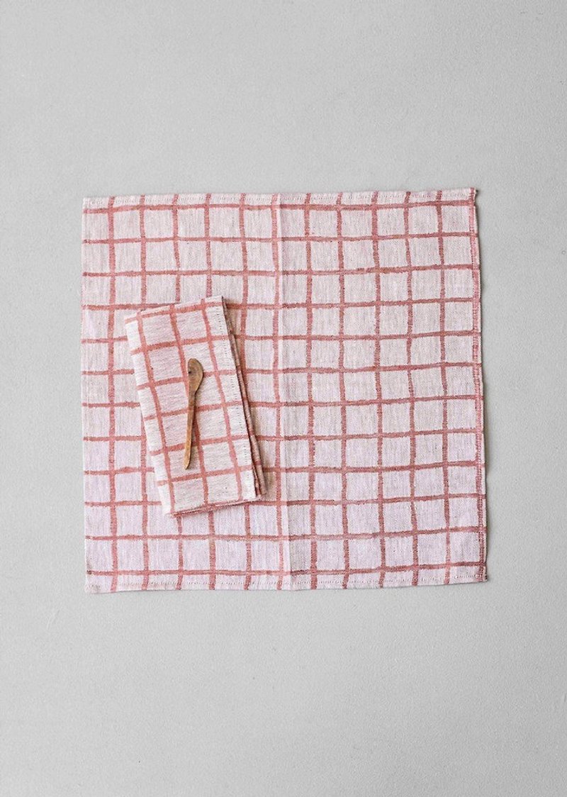 北歐設計師款 – 方格餐巾二入組(紅)Rutig Napkins 2-pack,Red - 餐桌布/桌巾/餐墊 - 棉．麻 紅色