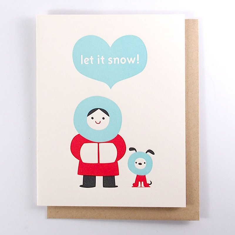 讓它下雪吧 耶誕卡片【Fugu凸版印刷 聖誕節系列】 - 卡片/明信片 - 紙 多色