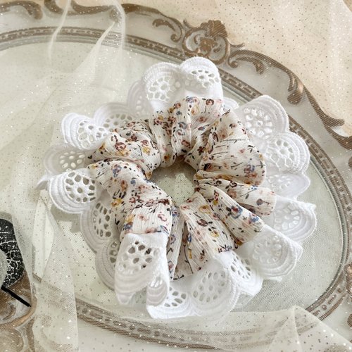 哈娜髮飾 Hanabi ~ 手工訂製飾品 花邊布藝大腸圈/ 蕾絲髮圈 大腸髮圈 髮束 髮繩 髮飾 頭飾 禮物