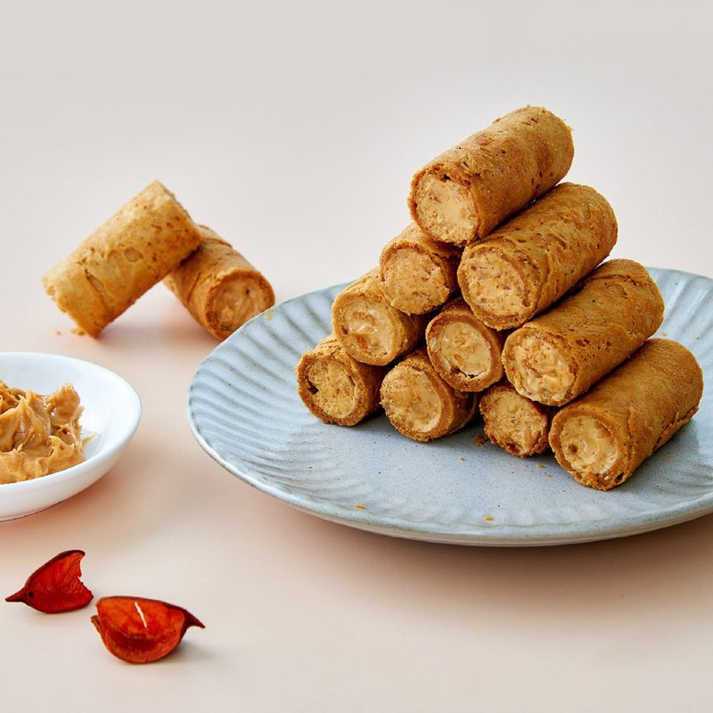 原味時代【減醣低GI】頂級奢蛋捲-濃郁花生(16入/盒) - 零食/點心 - 新鮮食材 黑色