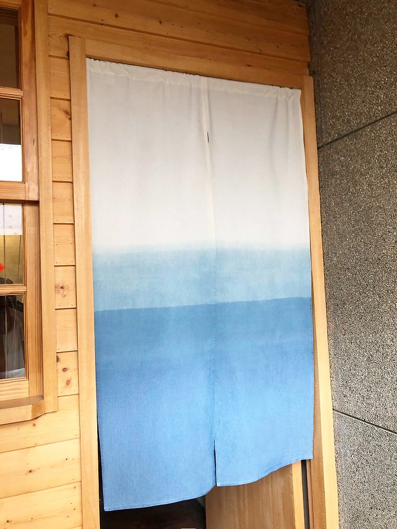 （カスタマイズゾーン）オーガニックコットンブルー染め日本中国ドアカーテンオーガニックコットン