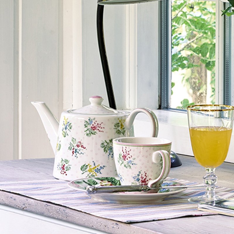 丹麥GreenGate Mira white 茶壺 / 馬克杯 - 茶壺/茶杯/茶具 - 瓷 多色