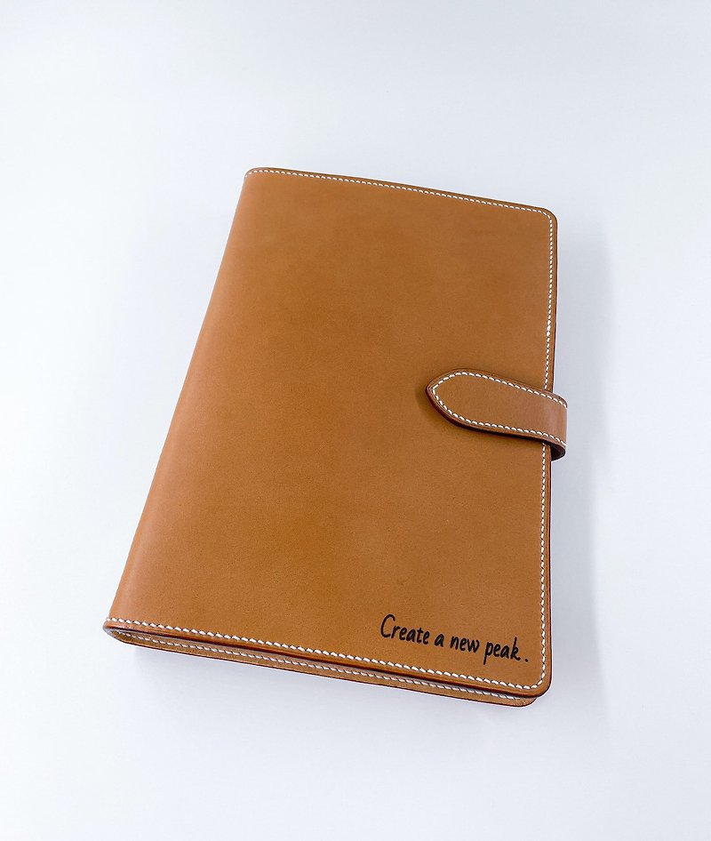 Genuine leather A5 notebook | Fingerprint notebook | Customized name | Handmade | Book cover | Book cover | Christmas gift box - สมุดบันทึก/สมุดปฏิทิน - หนังแท้ 