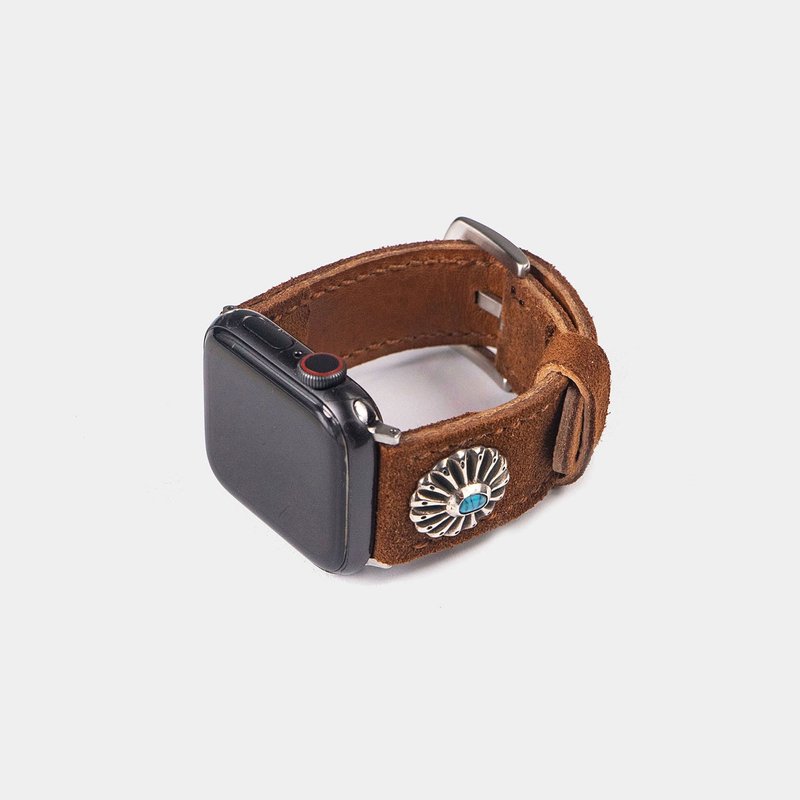 Clam Suede Apple Watch Strap_Brown - 錶帶 - 真皮 黑色