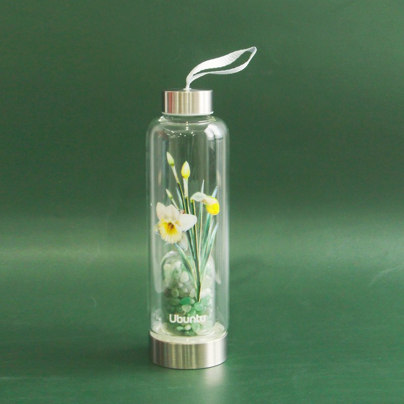 UBUNTU 水晶水瓶 | 幸運之花 | 翠綠水仙 | 讓水回到 最原始的狀 - 水壺/水瓶 - 玻璃 白色