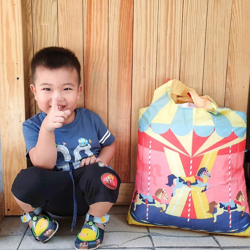 ENVIROSAX Australian Reusable Bag- Kids Merry go Round - กระเป๋าแมสเซนเจอร์ - เส้นใยสังเคราะห์ หลากหลายสี