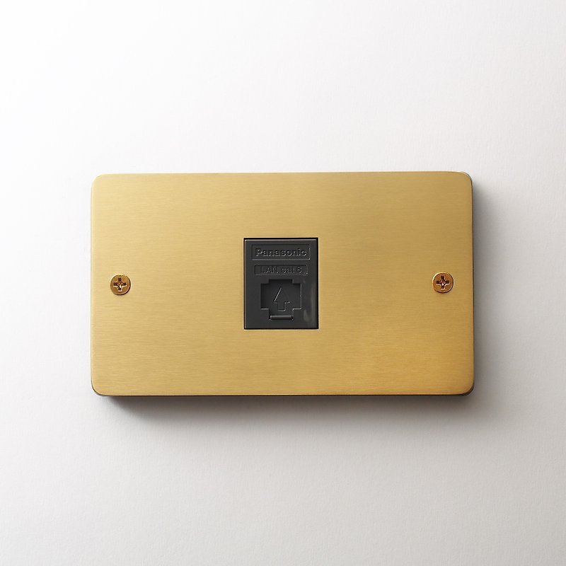 Standard switch panel hairline gold with Panasonic international brand network jack Cat6 - โคมไฟ - สแตนเลส 