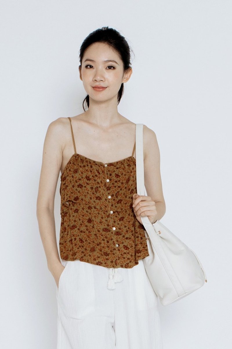 美好時光水桶包 One Fine Day Bucket Bag  - 側背包/斜背包 - 聚酯纖維 白色