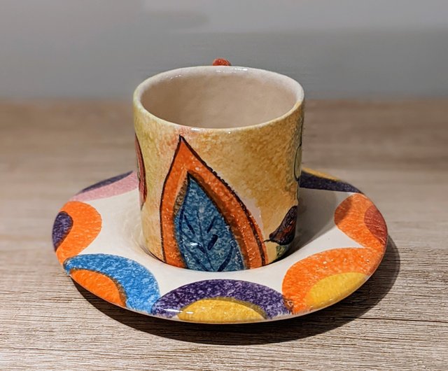 イタリアの手作り陶器 - RA Roman Love エスプレッソカップセット