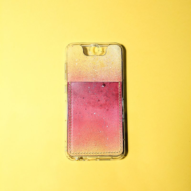 心中的小宇宙-真皮手機殼-可放悠遊卡-HTC - 手機殼/手機套 - 真皮 紅色