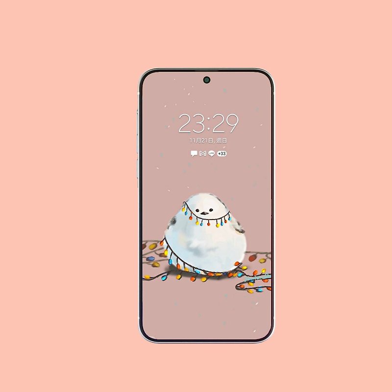 [Electronic file] [1 set of 3 Christmas limited] Chubby Snow Elf mobile phone wallpaper - Digital Wallpaper, Stickers & App Icons - Other Materials 