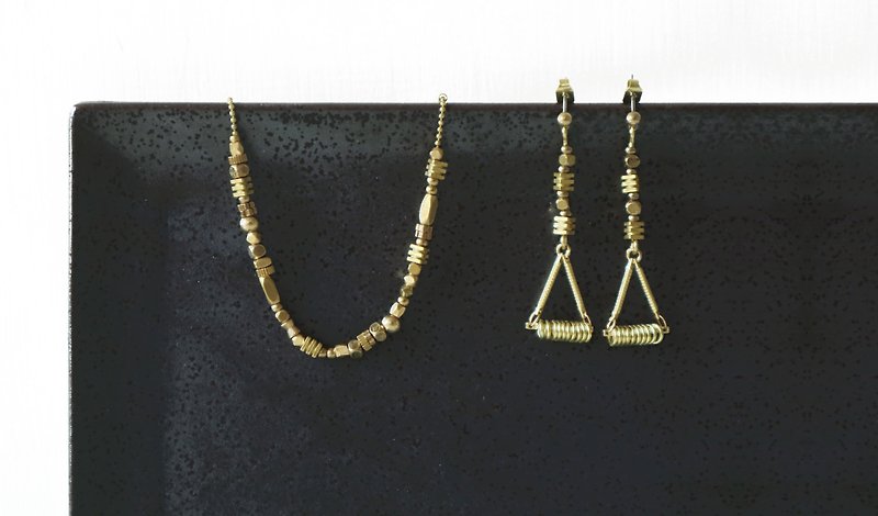 Flavor / Concentric - Bronze kit Earring - สร้อยข้อมือ - ทองแดงทองเหลือง สีทอง