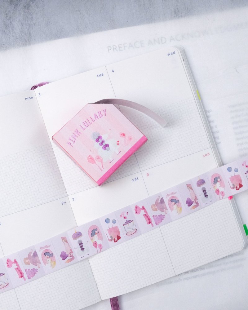 粉紅搖籃曲 - 標籤膠帶貼紙 - 貼紙 - 紙 