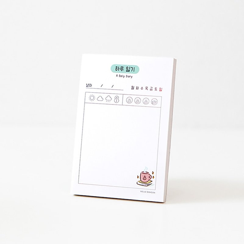 Hello DunDun Hello DunDun series palm note paper 12. Single-day diary - Sticky Notes & Notepads - Paper White