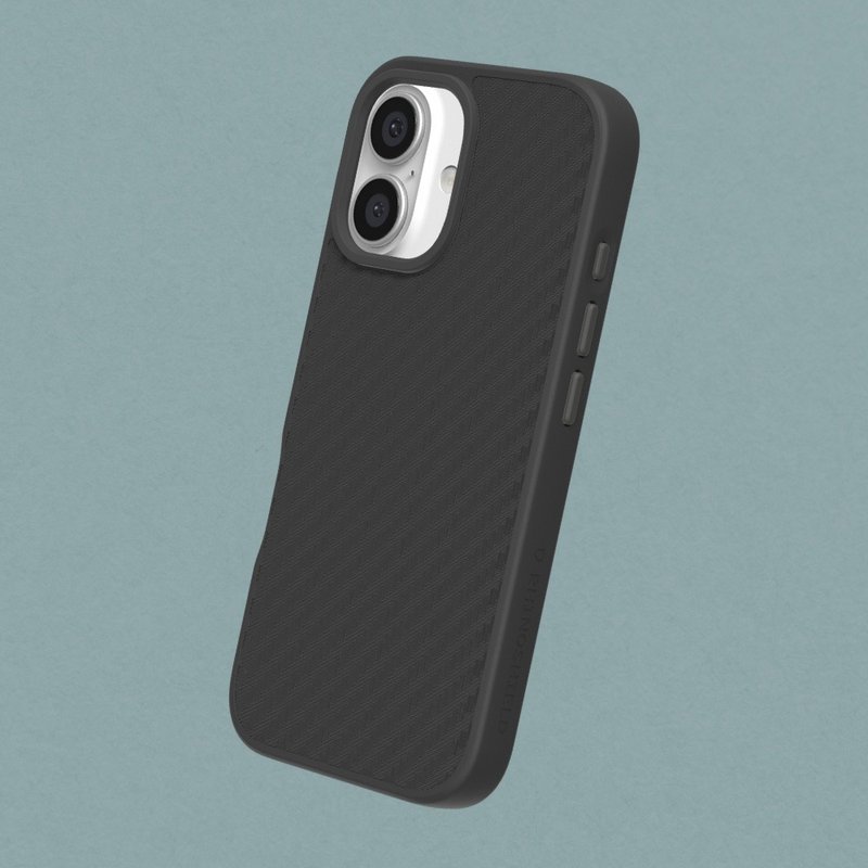 SolidSuit碳纖維紋路防摔手機殼 for iPhone 16系列 - 手機殼/手機套 - 塑膠 黑色