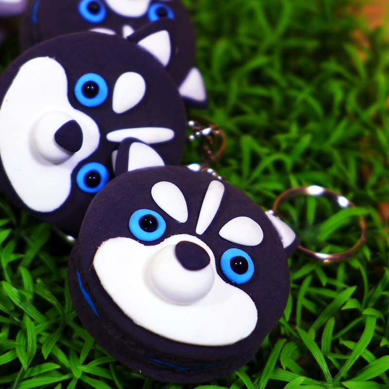 【Saturn Ring】 Pet Planet: Husky (Black) | Light Earth. Water repellent. Can change necklace / magnet / pin - Keychains - Clay Black
