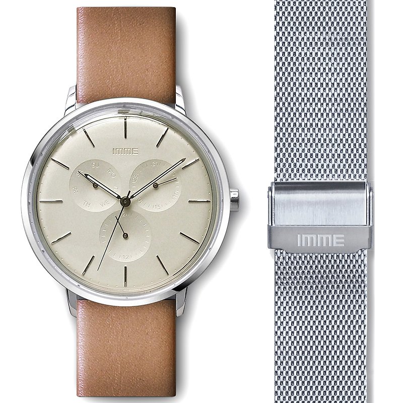 シンプルなデザインの時計5103セット恋人ギフト - 腕時計 ユニセックス - 金属 シルバー