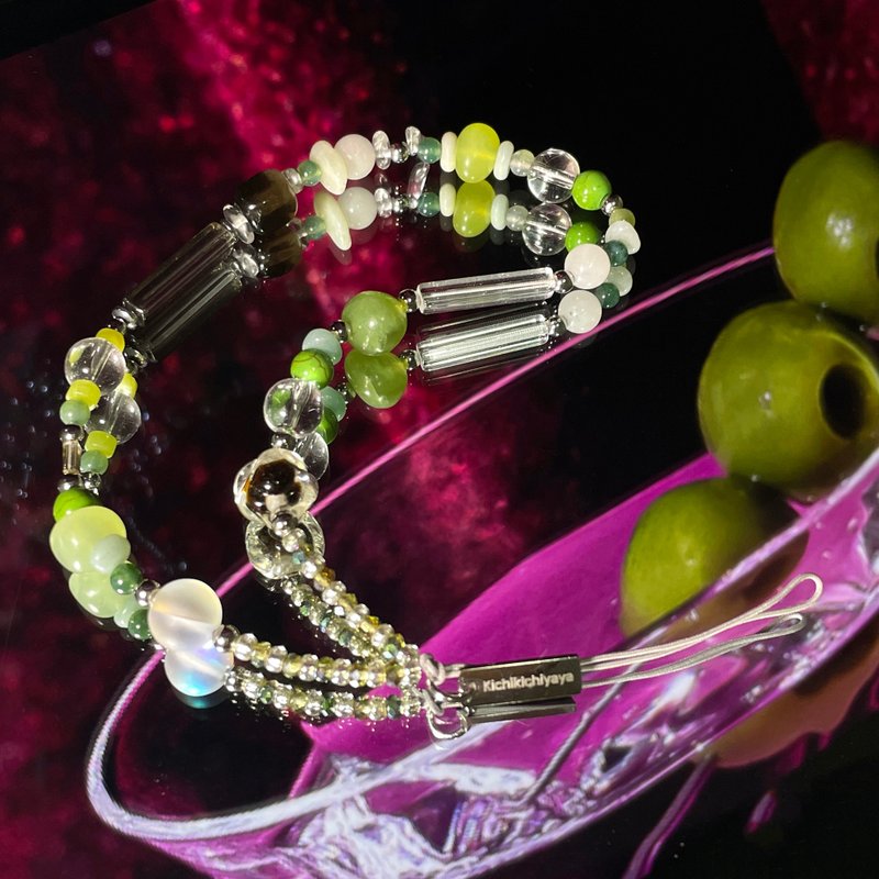 Cocktail Collection - Martini Keyring - 鑰匙圈/鑰匙包 - 半寶石 綠色