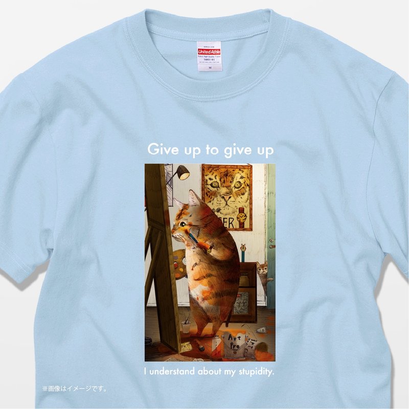 The cat who wants to be a tiger  /コットンTシャツ - 女 T 恤 - 棉．麻 白色