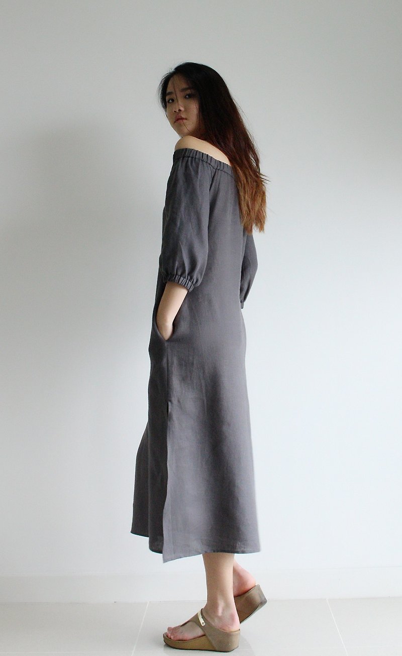 Made to order linen dress / linen clothing / long dress / casual dress E13D - 連身裙 - 亞麻 