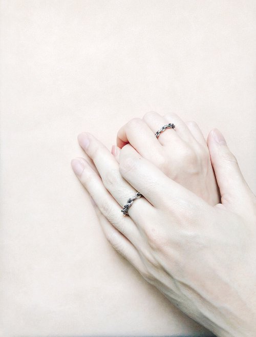 IDYllic Love ROPE繩索系列- 情侶編織客製純銀戒指