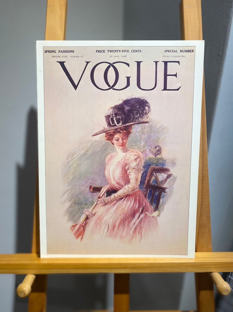 1908年VOGUE時尚雜誌封面-復刻海報精選圖集(1978出版) - 海報/掛畫/掛布 - 紙 粉紅色