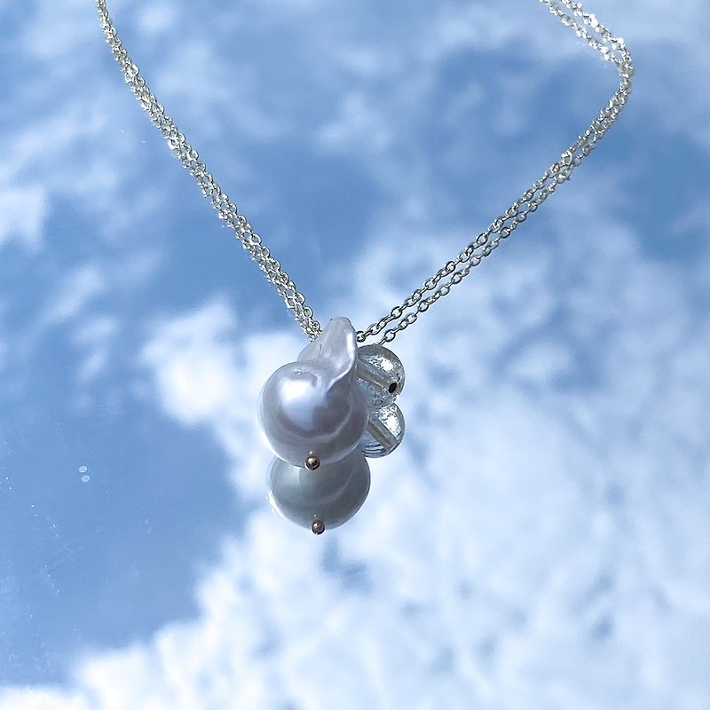 手工天然珍珠項鍊 - 項鍊 - 珍珠 白色