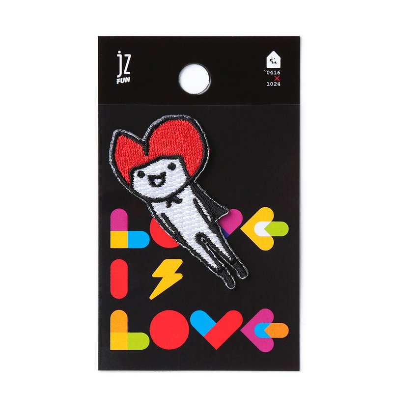 LOVE IS LOVE. Embroidery decoration stickers - เข็มกลัด/พิน - งานปัก สีดำ