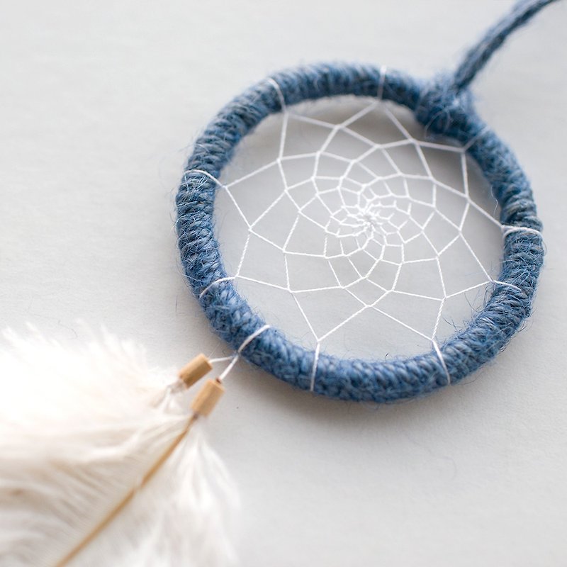 Dream Catcher Material Pack 8cm - The Miracle of the Forest (Dark Blue Hemp) - Handmade DIY Gift - Other - Other Materials Blue