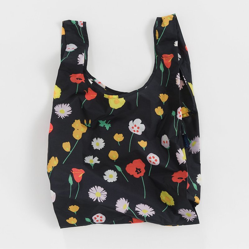 BAGGU Eco Storage Shopping Bag - Desert Flowers - กระเป๋าถือ - วัสดุกันนำ้ สีดำ