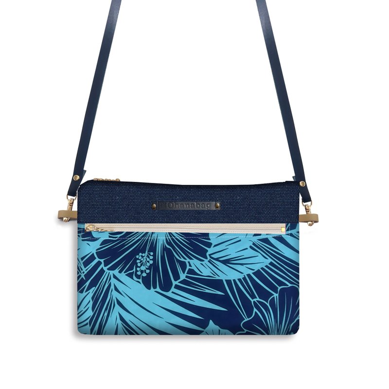 Hawaiian Ohanabag/milimili/Aloalo Blue - Messenger Bags & Sling Bags - Cotton & Hemp Blue